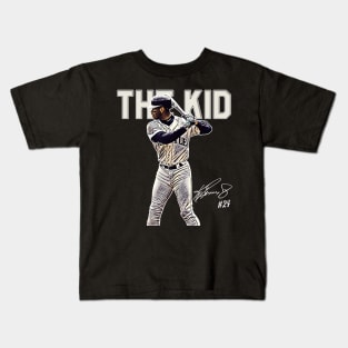 Ken Griffey Jr The Kid Basketball Legend Signature Vintage Retro 80s 90s Bootleg Rap Style Kids T-Shirt